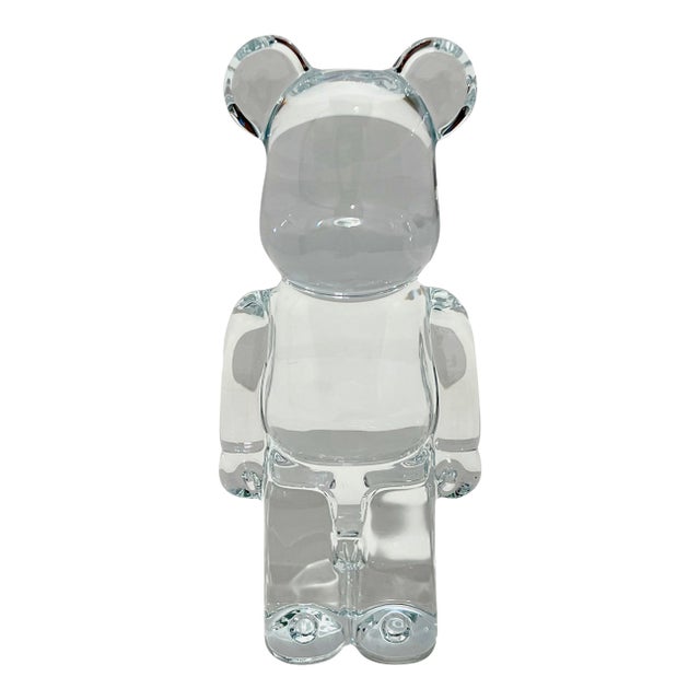 Baccarat Be@rbrick Clear Crystal Figurine Created in Collaboration With Japanese Brand Medicom For Sale