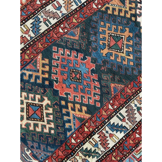 Textile Antique Kazak Runner with “Stutter Design” 3.6 x 9.8 For Sale - Image 7 of 13