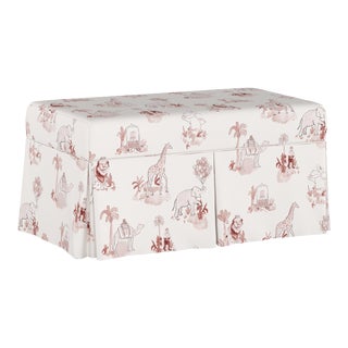 Gray Malin x Cloth & Co Hamilton Storage Bench in Pink Malin Toile Pink For Sale