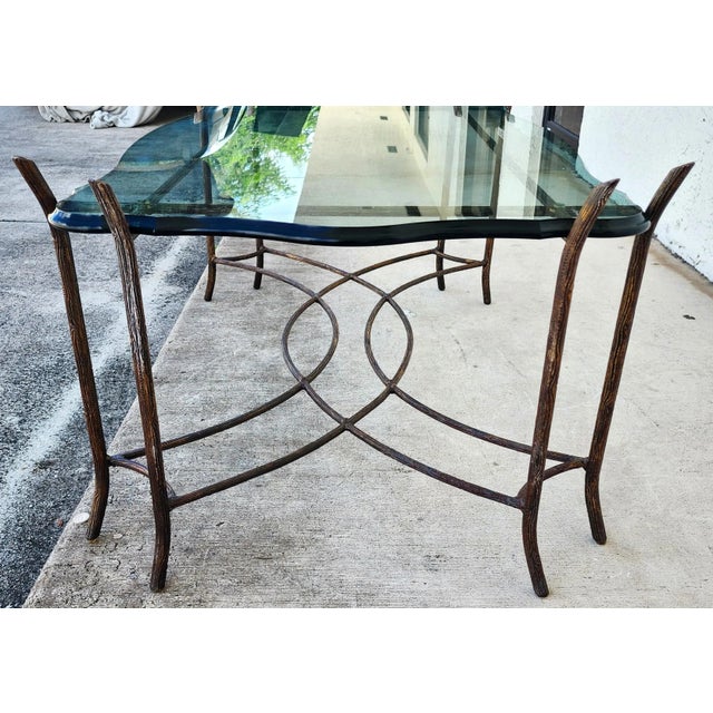 Vintage French Coffee Table Faux Bois For Sale - Image 12 of 15