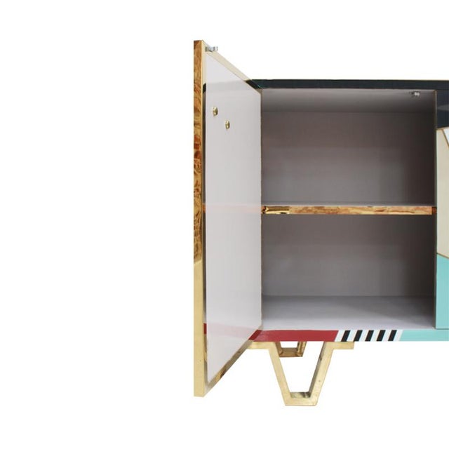 Black Italian Colored-Glass Sideboards with Wood Structure, 1950s, Set of 2 For Sale - Image 8 of 18