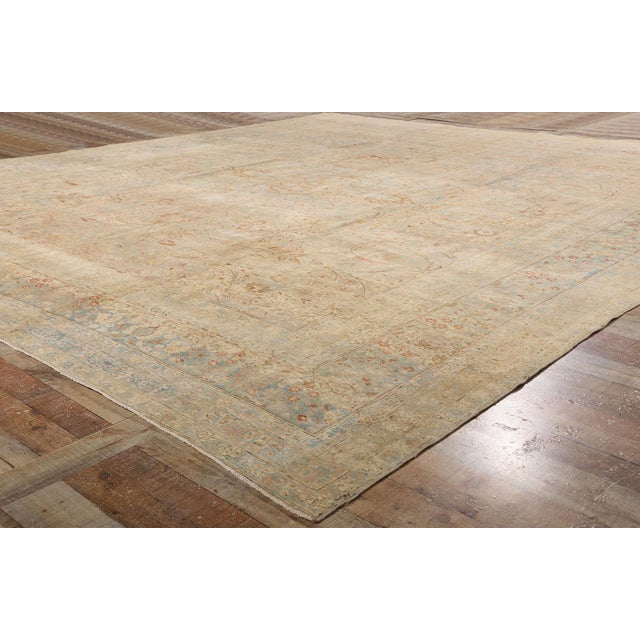 Textile Late 19th Century Antique Persian Khorassan Rug - 12'07 X 14'03 For Sale - Image 7 of 9