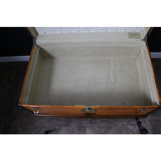 Antique Cabin Trunk in Orange Canvas from Louis Vuitton, 1900s For Sale - Image 18 of 18