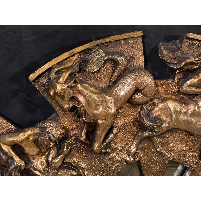 Finesse Originals Vintage c.1970's Finesse Originals Gold Zodiac Astrology Mirror / Wall Sculpture in Fiberglass For Sale - Image 4 of 9