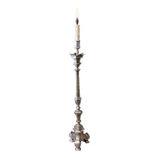 Silver-Plated Floor Lamp, 1900s For Sale