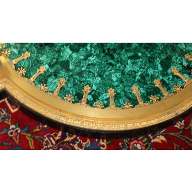 Mid 20th Century Russian Empire Style Gilt Bronze & Malachite Griffin Center Table For Sale - Image 16 of 18