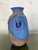 1980s Studio Art Pottery Raku Amphora Vase in Iridescent Cobalt Blue For Sale - Image 4 of 6