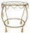 Italian Gold Gilt Steel Rope Style Kidney Shape Glass top Side Lamp Table Mint For Sale