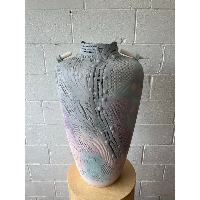 Monumental Gail Markiewicz Hand Built Sculptural Ceramic Vessel, Signed For Sale - Image 11 of 11