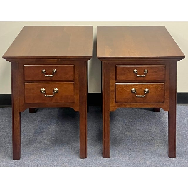 Chippendale Pennsylvania House Chippendale 2 Drawer Nightstands - A Pair For Sale - Image 3 of 9