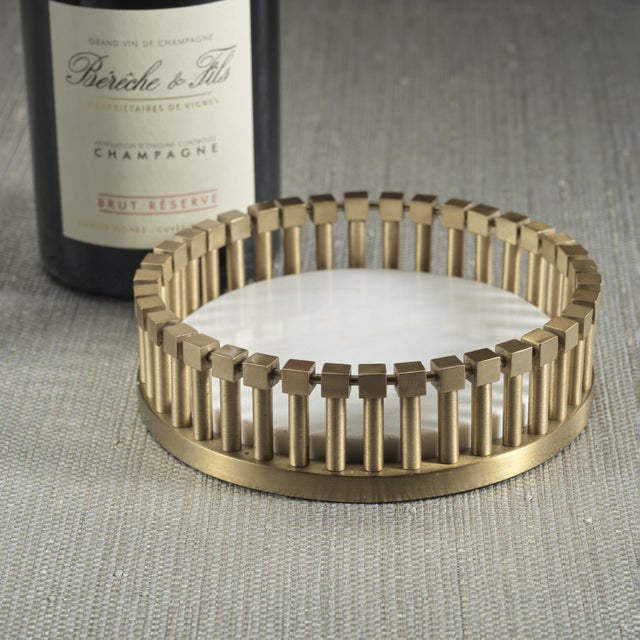 2020s Marbelle Metal and Marble Wine Bottle Coaster For Sale - Image 5 of 6