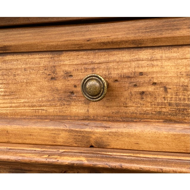 Wood 1910s Pine Nightstand With One Door and One Drawer For Sale - Image 7 of 15