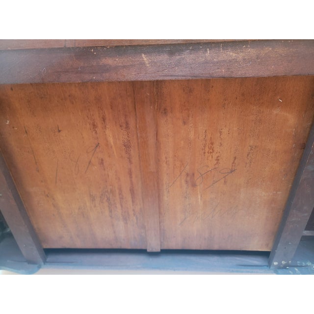 Early 20th Century American Colonial Revival Walnut Writing Desk With Turned Legs For Sale - Image 12 of 15