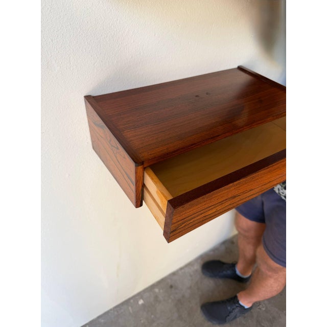 1960s Mid Century Danish Rosewood Floating Nightstands Wall Mounted, A Pair For Sale - Image 10 of 10