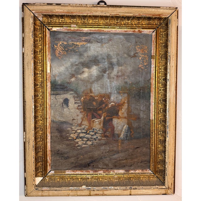 Late 19th Century Antique French Military Oil Paintings — Signed Saravoi, 1896, Original Gilt Frames - a Pair For Sale - Image 5 of 17