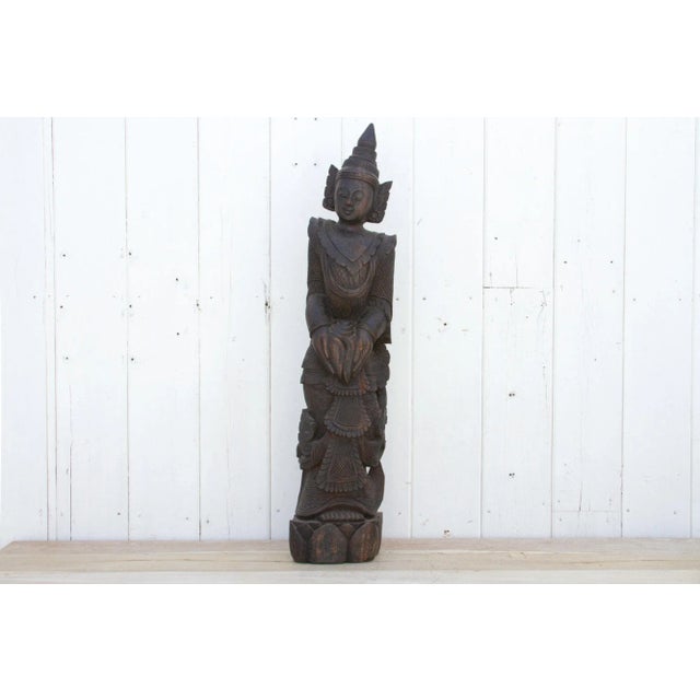 Black Set of Two, Stunning Bali Carved Statues For Sale - Image 8 of 13