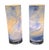 This stylish pair of boudoir table art glass tube lamps featuring a unique blue cloud abstract swirl pattern . The...