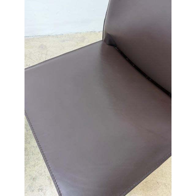 Mario Bellini Cab 413 Brown Leather Dining Chairs for Cassina - Set of Six For Sale - Image 16 of 18