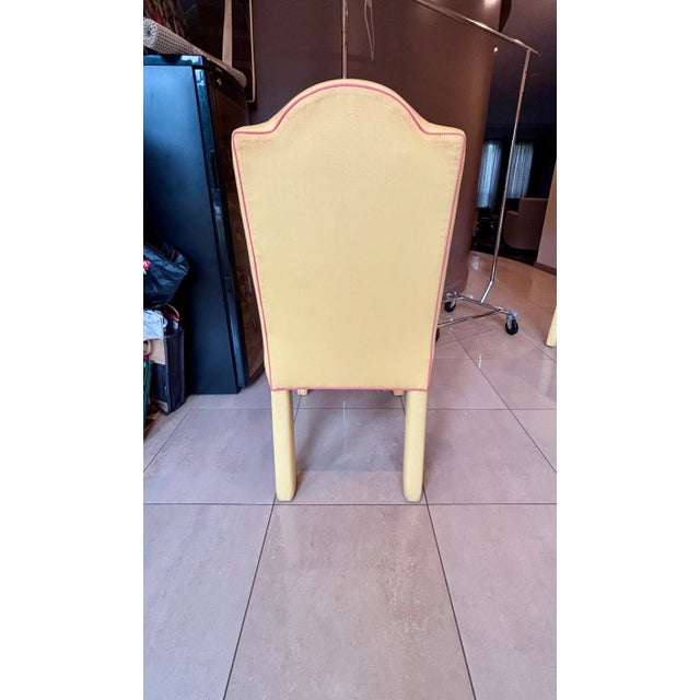 Set of 4 Fully Upholstered Camel Back Parsons Chairs- Charles Stewart Company For Sale - Image 9 of 16