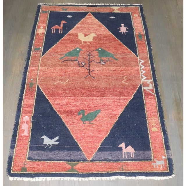 Late 20th Century Vintage Inspired Persian Gabbeh rug no. j4777 For Sale - Image 5 of 8