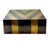 A stylish American black lacquer decorative box from the early 1970s featuring finely executed brass inlay characteristic...