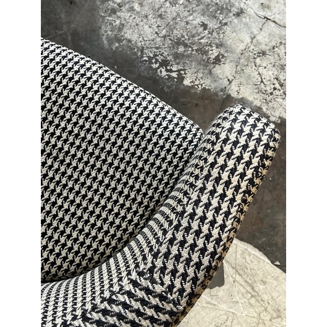 1970s Vintage Chrome and Plaid Swivel Club Chairs For Sale - Image 5 of 5