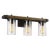Rustic Sean Lavin By Visual Comfort Studio Angelo 3-Light Vanity Fixture in Distressed Weathered Oak / Slate Grey Metal For Sale - Image 3 of 3