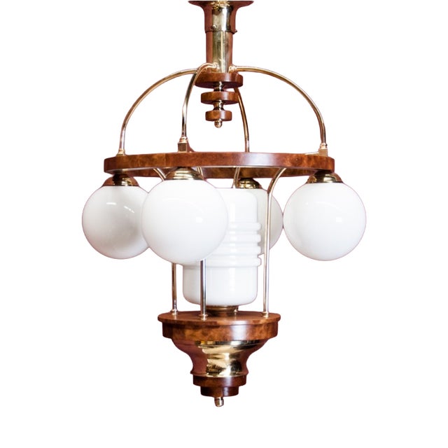 Art Deco Chandelier, Poland, 1940s For Sale