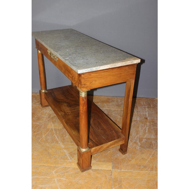 19th Century Empire Walnut Console Table For Sale - Image 10 of 13