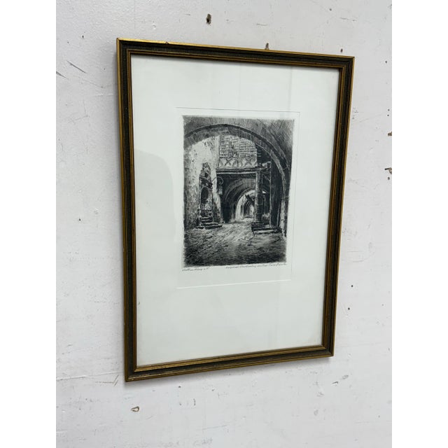 Circa 1920 Paul Geissler "Rothenberg" Etching, Signed For Sale - Image 4 of 12