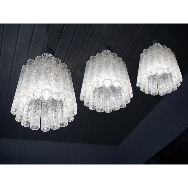 German Murano Glass and Chrome Pendant Lamp from Doria Leuchten, 1960s For Sale - Image 4 of 7