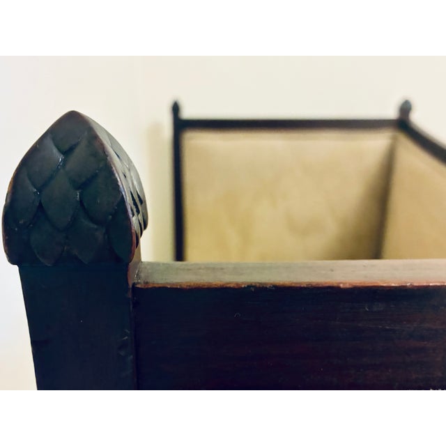 1940s 1940s Sleek Mid-Century Empire Walnut & Suede Settee For Sale - Image 5 of 9