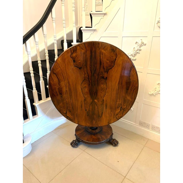Antique William IV Circular Rosewood Dining Table, 1860s For Sale - Image 3 of 6