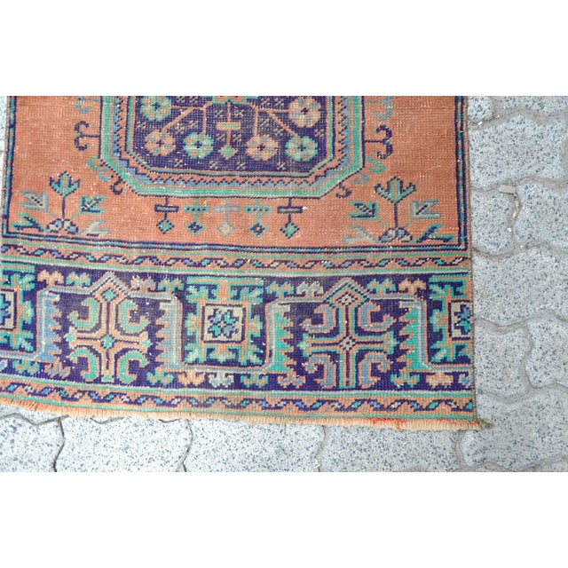 1960s Handmade Vintage Turkish Corridor Long Rug For Sale - Image 9 of 11