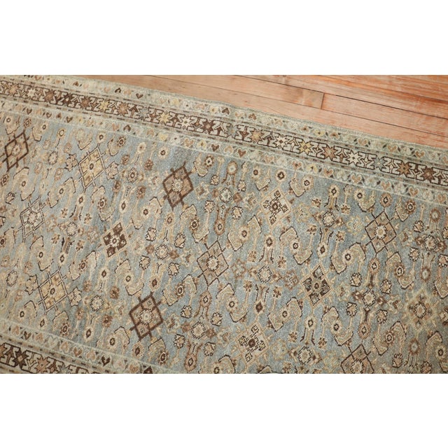 Textile Zabihi Collection Light Blue Persian Malayer Runner Rug For Sale - Image 7 of 7