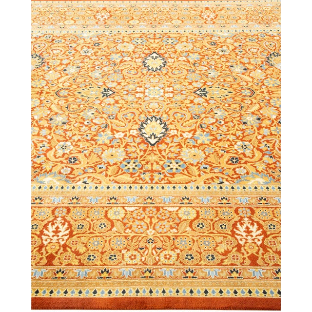 Solo Rugs Mogul, One-of-a-Kind Hand-Knotted Area Rug in Orange, 6' 1" x 9' 4" For Sale - Image 4 of 8