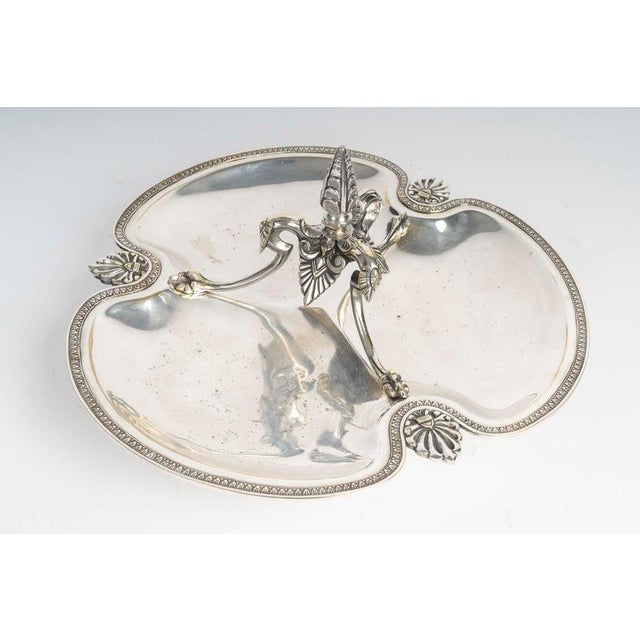 Bowl with Silver-Plated Metal Appetizer Stand For Sale - Image 6 of 8