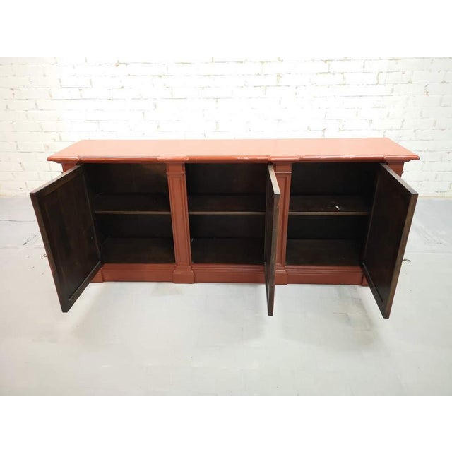 Early 20th C. French Brick Red Country Sideboard Kitchen Buffet Shabby