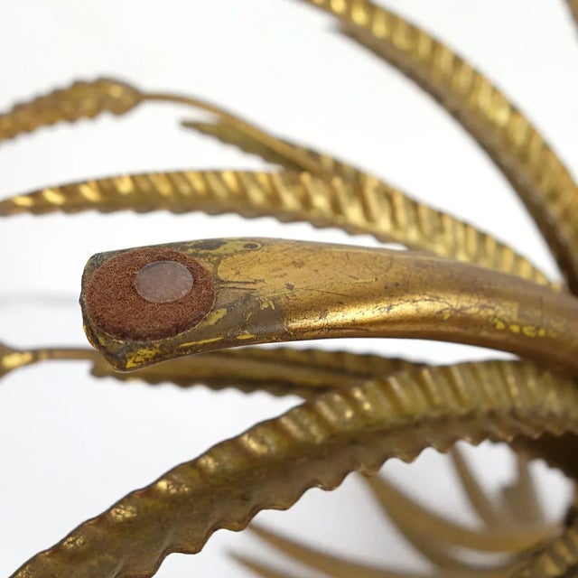 Gold Hollywood Regency Gilded Sheaf of Wheat Coffee Table in the Style of Coco Chanel, 1960s For Sale - Image 8 of 10