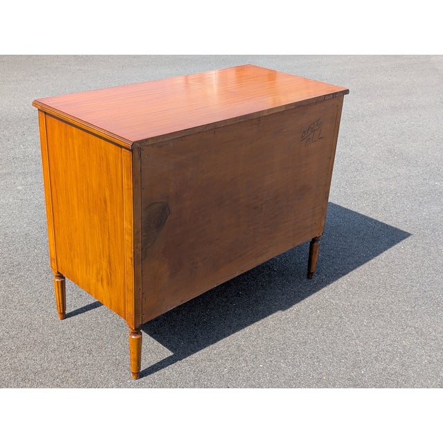 Brown Vintage Hepplewhite Mahogany Commode Chest of Drawers With Stenciling For Sale - Image 8 of 14