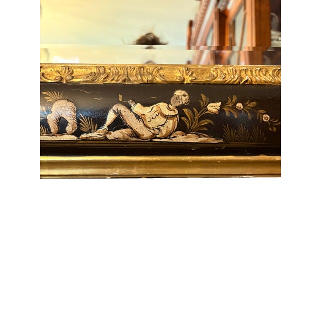 Vintage Black Chinoiserie Giltwood and Ebonized Mirror For Sale In Indianapolis - Image 6 of 13