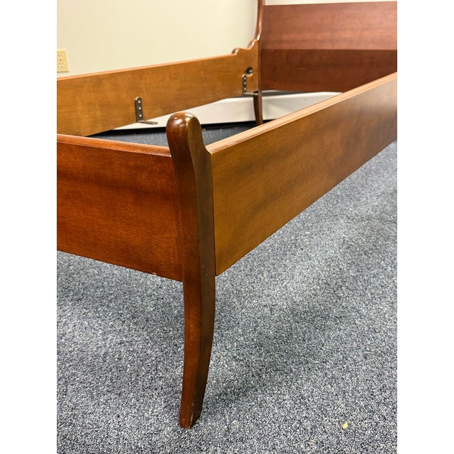 Vintage Neoclassical Cherry Twin Beds - A Pair For Sale - Image 10 of 11