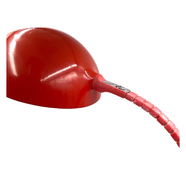 Bright Red Flex Cap Mod. 660 Table or Desk Lamp by Elio Martinelli for Martinelli Luce, Italy, 1972 For Sale - Image 12 of 16