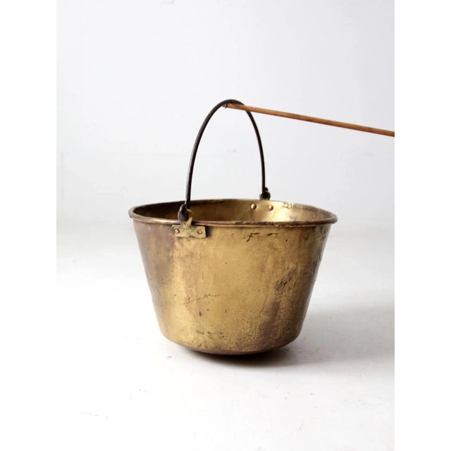 Antique E. Miller Brass Hearth Pot For Sale - Image 9 of 13