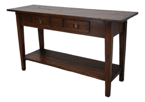 Vintage French Rustic Farmhouse Oak Side Table, 1920s