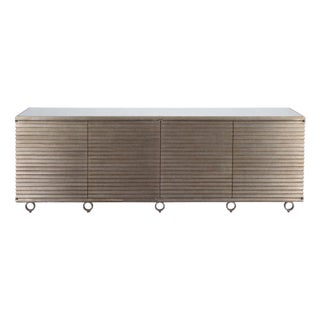Julian Chichester Variegated Nickel "Storm" Cabinet Credenza 7Ft For Sale