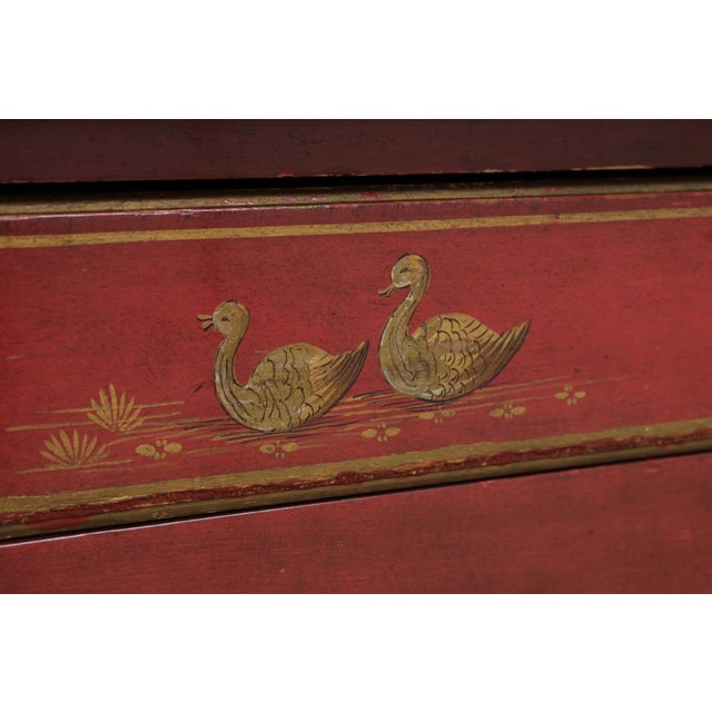 Baker 3 Drawer Chinoiserie Style Leather Top Desk Bureau Plat For Sale - Image 15 of 17