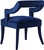 Transitional Tiffany Navy Velvet Chair For Sale - Image 3 of 8