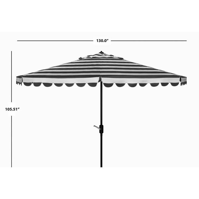 Contemporary Vienna 11 Ft Crank Umbrella - Black/White For Sale - Image 3 of 3