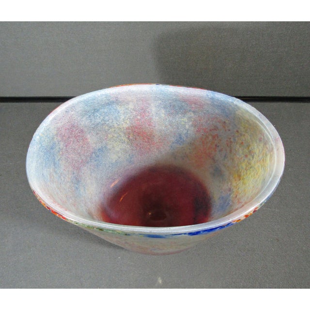 Large Glass Nuvo Lithuanian Art Glass Vase in Red Multicolor Confetti Finish For Sale - Image 9 of 10